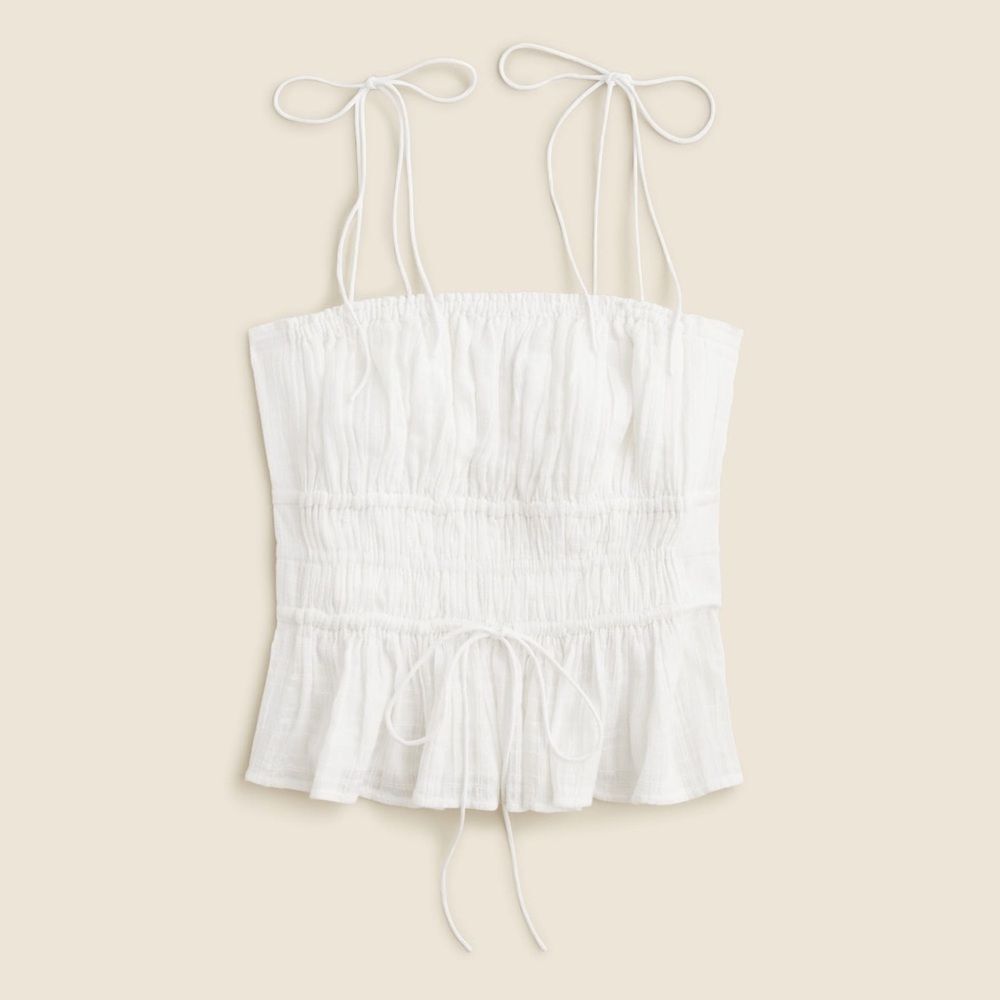 014/ j crew ca526 M Clio top in textured gauze white